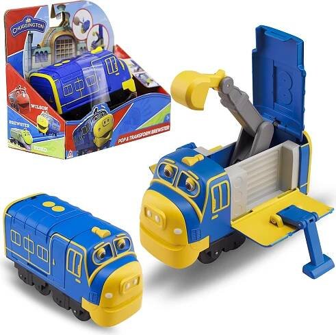 Chuggington Lokomotiva Bruno s funkcí transformace na bagr, hračka se stavebními