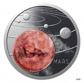 Stříbrná mince Sluneční soustava - Mars proof  - Numismatika