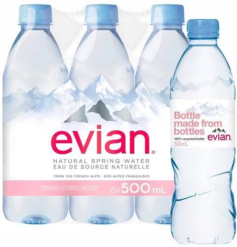 Evian Přírodní minerální voda nesycená 6×500ml