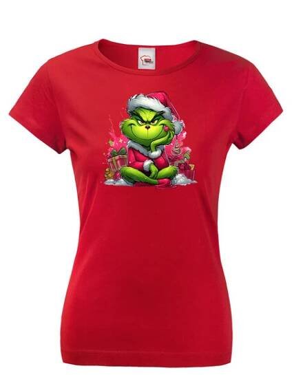 Dámské triko Grinch s dárky - skvělé vánoční triko