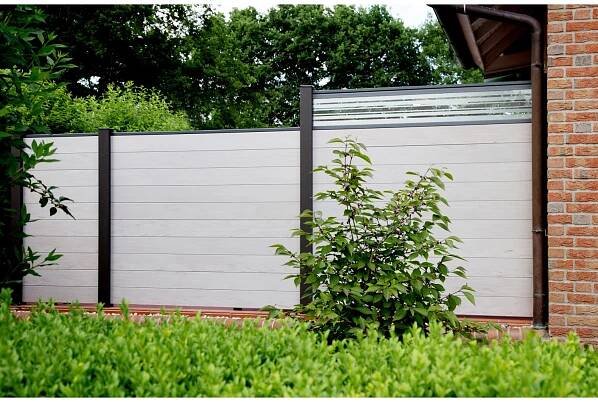GroJaSolid Plotový panel bez sl., sklo 15 cm, Bi-Color White, 180 x 180 cm