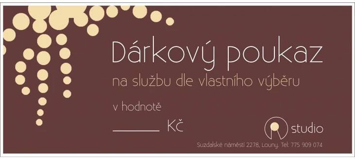 Dárkový poukaz v libovolné hodnotě Kč