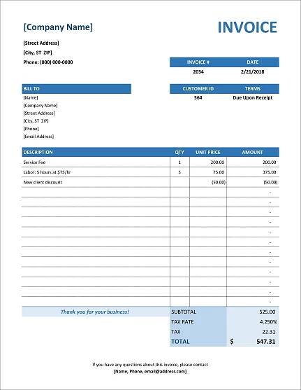 40 Free Invoice Templates In Microsoft Excel And DOCX Formats