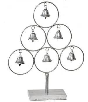 Kovový strom se zvonečky 42 cm, stříbrný
