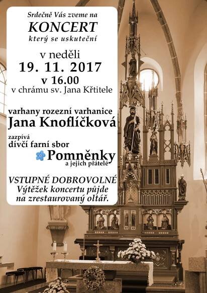 Koncert - Jana Knoflíčková a Pomněnky - Farnost Velká Bíteš