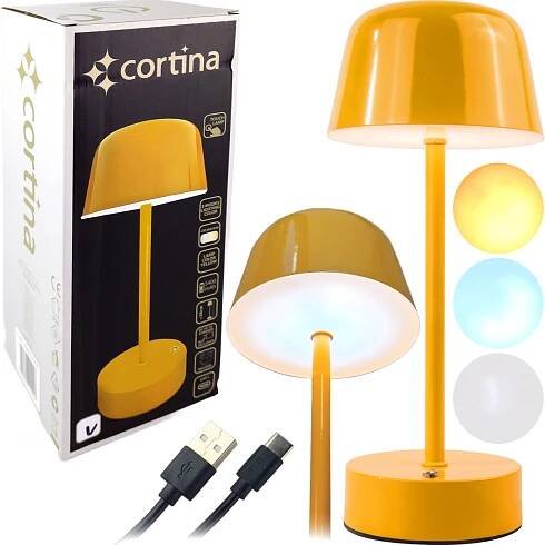 LED LAMPA STOLNÍ NOČNÍ LAMPIČKA STOLNÍ USB BEZDRÁTOVÁ KOVOVÁ DOTYKOVÁ
