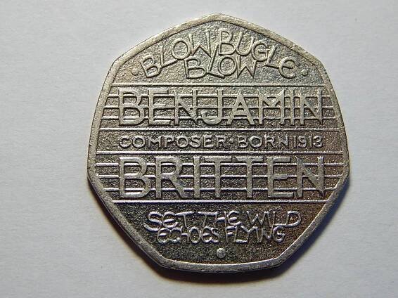 Anglie 50 Pence 2013 Benjamin Britten XF č22189
