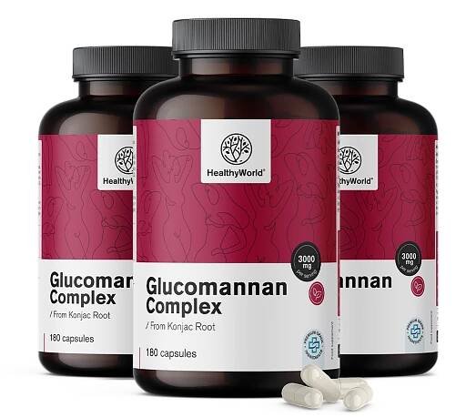 3x Glukomannan komplex 3000 mg, dohromady 540 kapslí - FutuNatura.cz