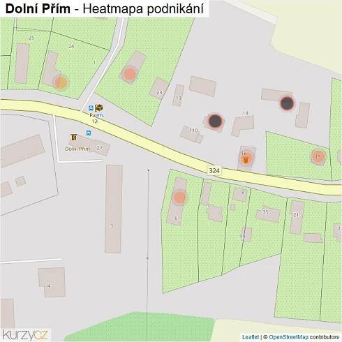 Mapa Dolní Přím - Firmy v obci.