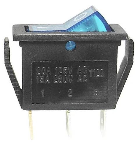 Spínač MK 111 podsvietený modrý 220V