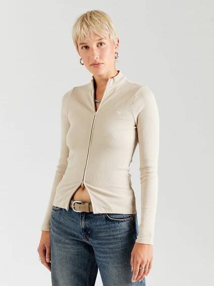 Abercrombie & Fitch Kardigan – hnědá: přední strana