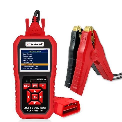 KONNWEI KW890 Car OBDII Dianostic Tool & Car Battery Tester & Oil Service Light Reset 3 in 1