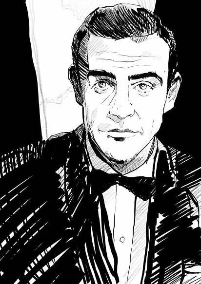 Sean Connery James Bond by Glen Stone Illustration