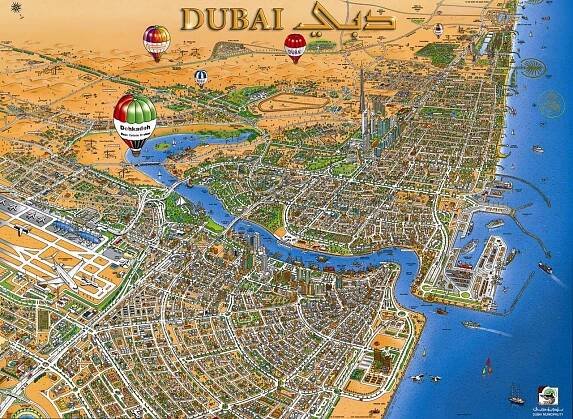 Dubaj🗺️ Mapa – Kde leží Dubaj na mapě světa? (.pdf)