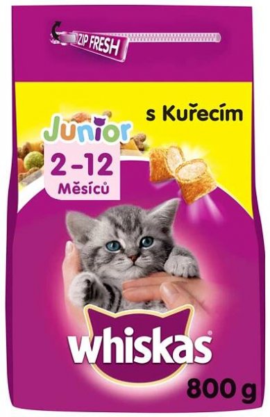 WHISKAS granule Junior s kuřecím 800 g