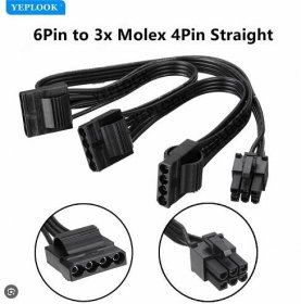 Kabel pro modulární zdroje 6 pinů na 3x Molex 4pinový