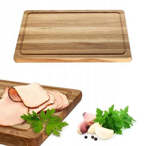 PRKÉNKO NA KRÁJENÍ DŘEVĚNÉ KUCHYŇSKÉ 40x24cm SERVÍROVACÍ DUBOVÉ PEVNÉ