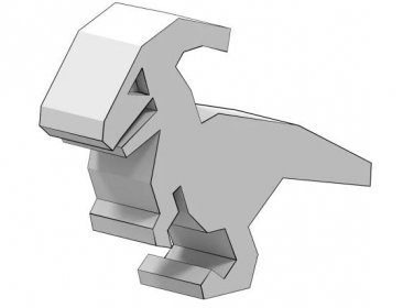 3D papírový model dinosaura Parasaurolophus | Vystřihovánky pro děti k vytisknutí zdarma