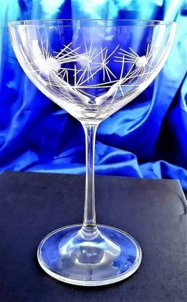 LsG-Crystal Skleničky broušené šampus miska dekor Bodlák Ssch-382 340 ml 4 Ks.