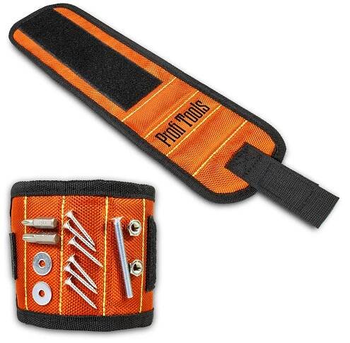 Profi Tools Magnetický náramek pro kutily, 32 x 9 cm, oranžový