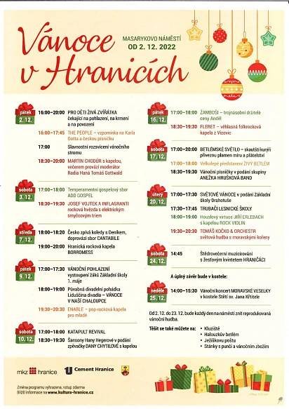 Vánoční trhy nabídnou bohatý doprovodný program • Městská kulturní zařízení Hranice