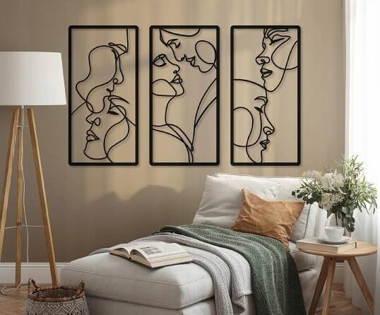 AŽUROVÝ OBRAZ NÁSTĚNNÁ DEKORACE OBÝVACÍHO POKOJE TVÁŘE 3D OBRAZY DO KUCHYNĚ TRIPTYCH Šířka výrobku 90 cm