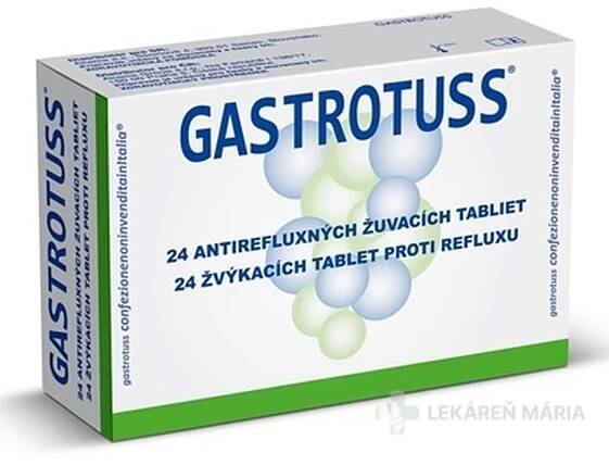 Gastrotuss tablety žuvacie antirefluxné 24 ks