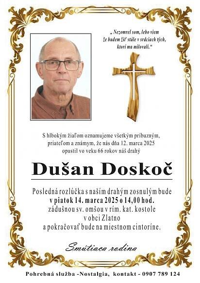 Smútočné oznámenia 2025 archív - ZM33.sk