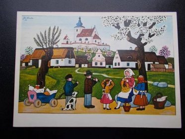 Umělecká pohlednice Josef Lada malíř Jaro Velikonoce 1980