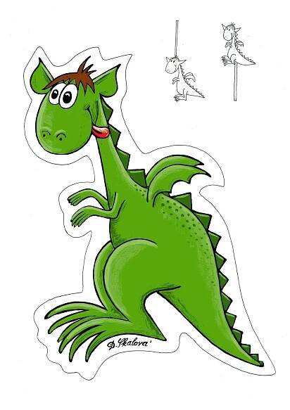 a green sticker with an image of a dinosaur on it's face and the word
