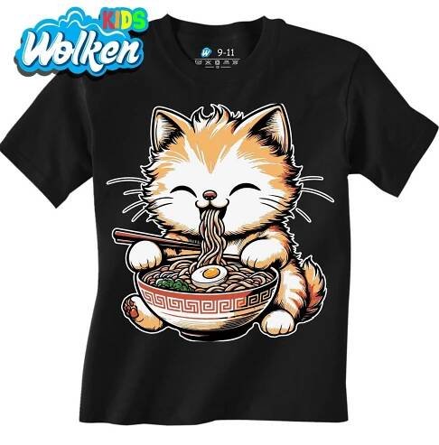 Obrázek produktu Dětské tričko Spokojená Kočka a Ramen