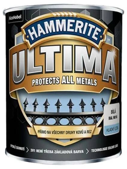 Hammerite Ultima Barva na kov 3v1 RAL3003 matná rubínově červená 0,75 l