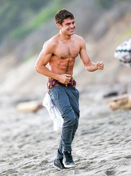 No Shirt on Set