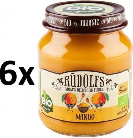 RUDOLFS Dětské ovocné pyré mango - 6x120 g