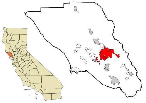 Location of Santa Rosa in Sonoma County, California and of Sonoma County in California