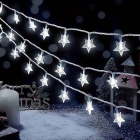 1 Balení Star String Lights, 80 Led 33 Ft Venkovní Vánoční Pohádková Světla,  Pro Sváteční Novoroční Svatební Párty, Vánoční Strom, Zahradní Dekorace |  Ušetřete Více S Výprodejovými Nabídkami | Temu Czech Republic