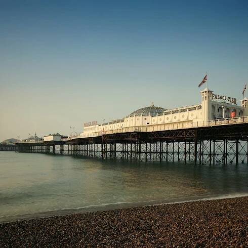Ornate buildings on boardwalk