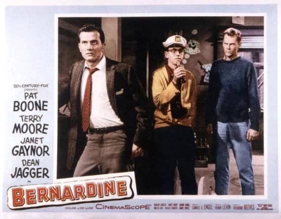 BERNARDINE, Pat Boone, Hooper Dunbar, Dick Sargent, 1957, TM & Copyright ©20th Century Fox Film Corp. All rights reserved.