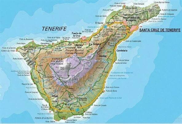 Mapa Tenerife🗺️ Kde je na mapě? [PDF] Turistická