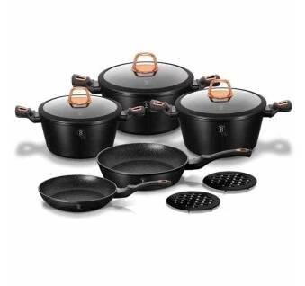 Sada nádobí s mramorovým povrchem 10 ks Black Rose Collection