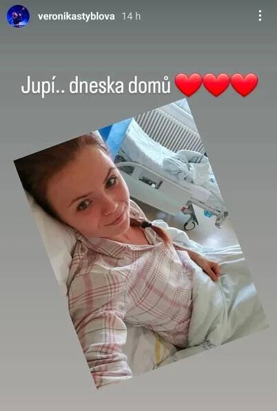 Veronika Stýblová je už ze špitálu doma: Ukázala bříško po akutní operaci!
