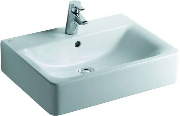 IDEAL STANDARD - Connect Umyvadlo Cube, 60x46x18 cm, s přepadem, otvor pro baterii, bílá (E714101)