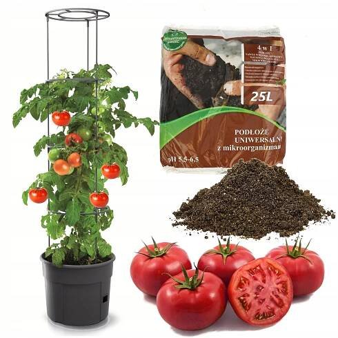 Květináč na výsadbu rajčat 28 L pěstování zeleniny + Univerzální zemina 25 L