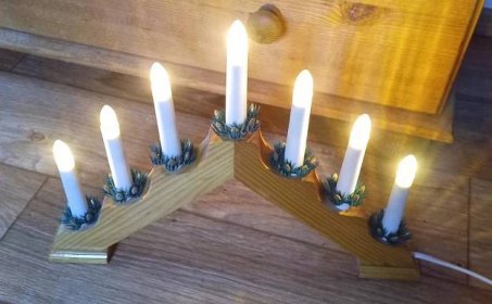 Elektrický vánoční svícen do okna, dřevěný, kvalitní made in Germany - Dům a zahrada