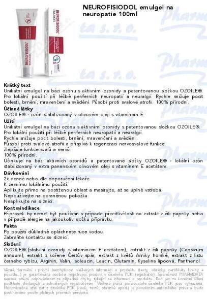 Neurofisiodol emulgel na neuropatie 100ml | SOS lékárna online, internetová lékárna, léky