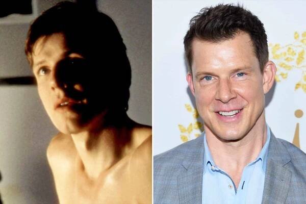 Left: Eric Mabius as Greg McConnell in 'Cruel Intentions,'; Right: Eric Mabius attending Hallmark Channel's TCA winter press tour on Feb. 9, 2019, in L.A.