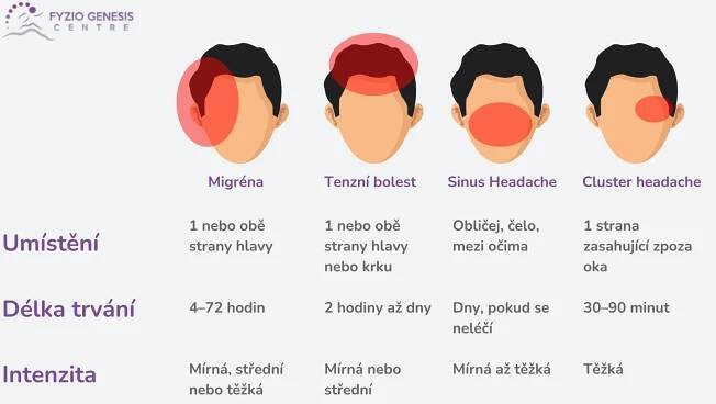 Nejčastější druhy bolesti hlavy