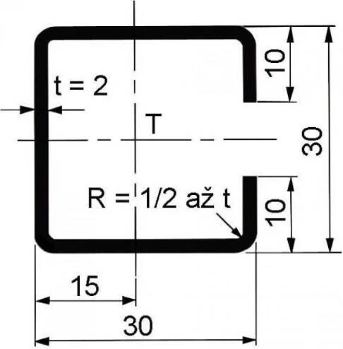 Jekl otevřený C 30 x 30 x 10 x 2 mm