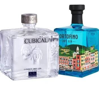 Gin Set Cubical Premium + Portofino Dry Gin (set 1 x 0.7 l, 1 x 0.5 l)