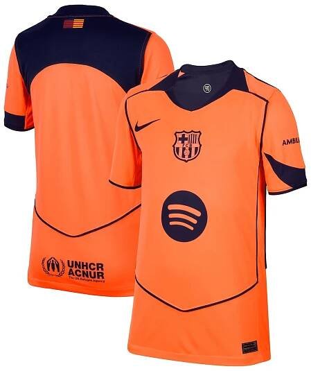  Barcelona Nike Youth 2025/26 Third Replica Jersey - Orange